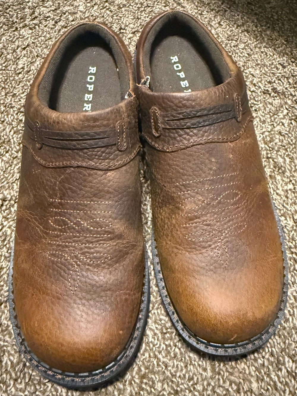 Roper Brown Leather Slip-On Loafers for Women’s size 10
